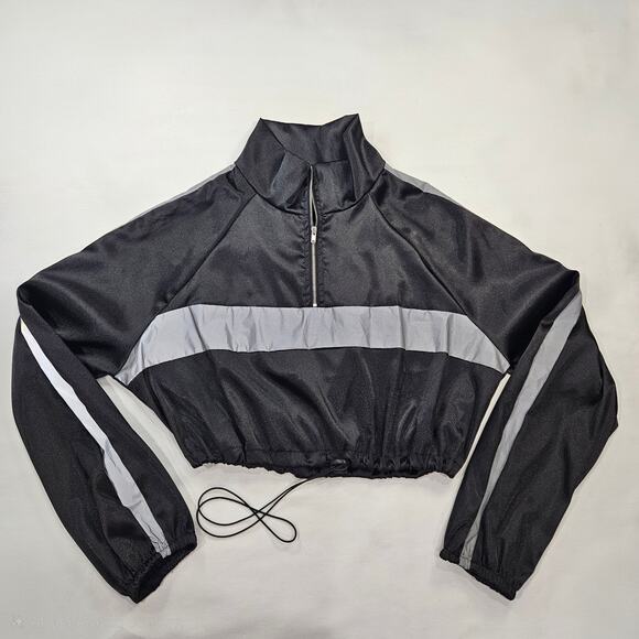 Forever 21 Jackets & Blazers - Forever 21  Medium Cropped Windbreaker 1/4 Zip Lightweight Jacket Y2K Retro NWT